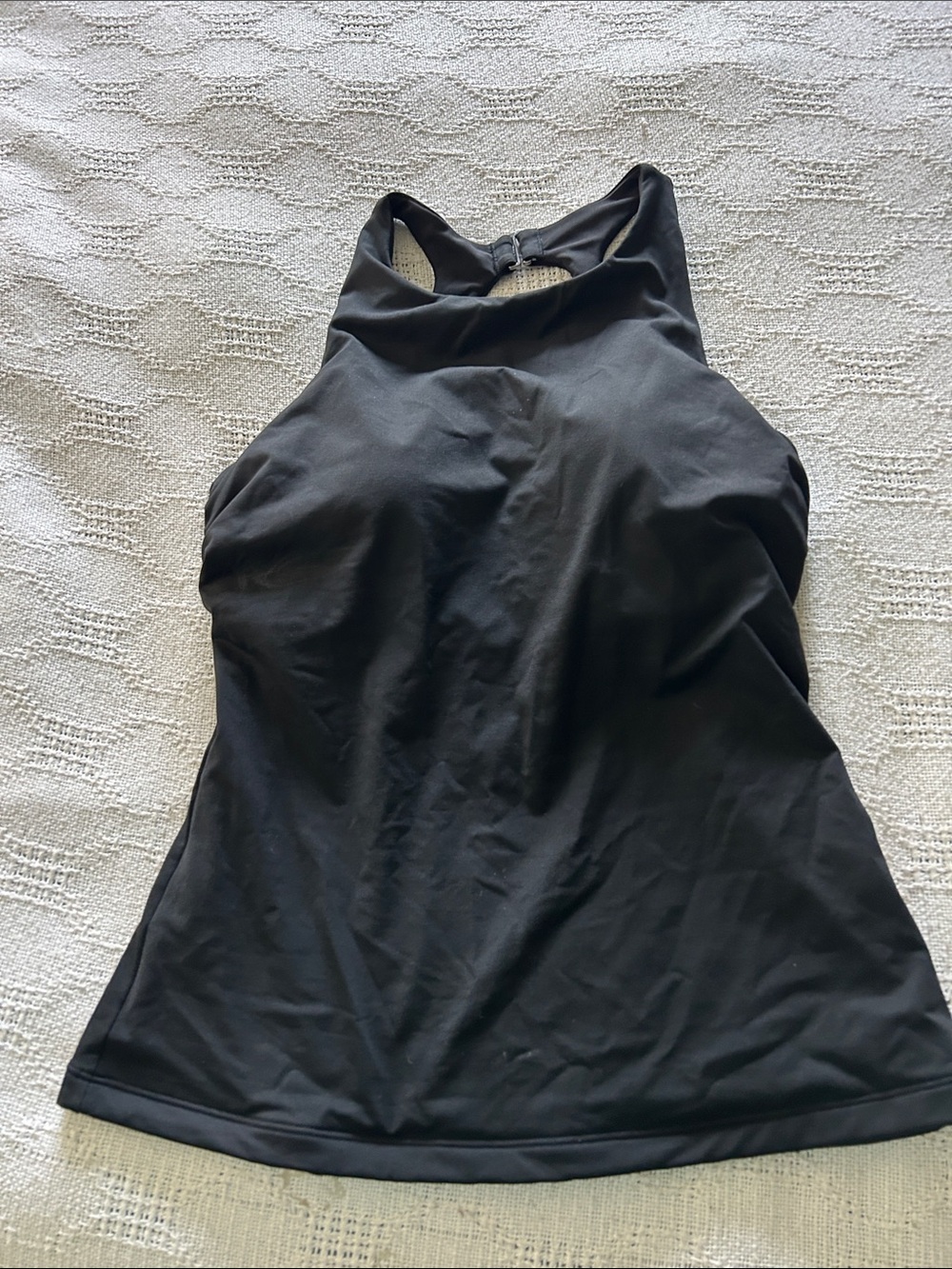 Athleta Black High-Neck Swim Tank Top